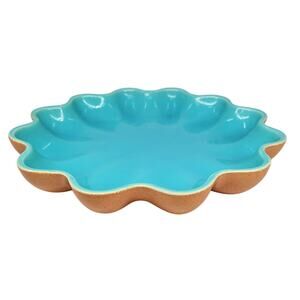 Catalina Pottery Blue Gladding McBean: Saguaro Wavy Rim Low Round c262 Platter